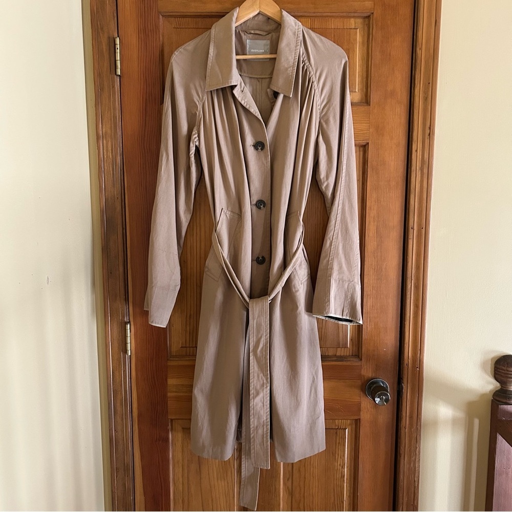 EVERLANE The Gathered Drape Trench Coat in Tan / Khaki Women’s Size Medium